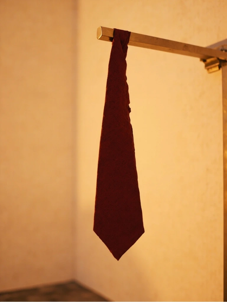 Folded Origami No. 037 suspended from a brass arm in the atelier