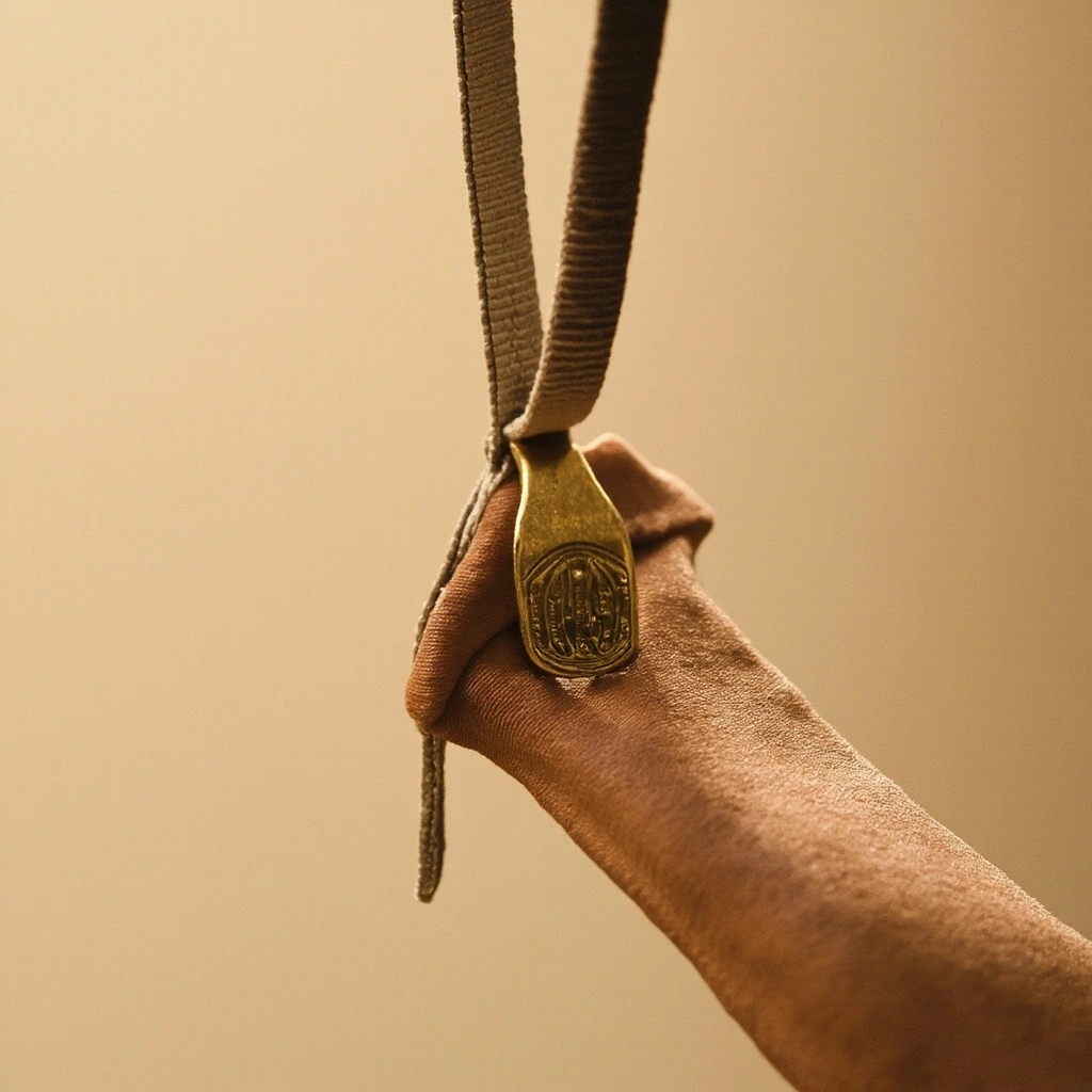 Hallmark struck into the keeper loop of the necktie